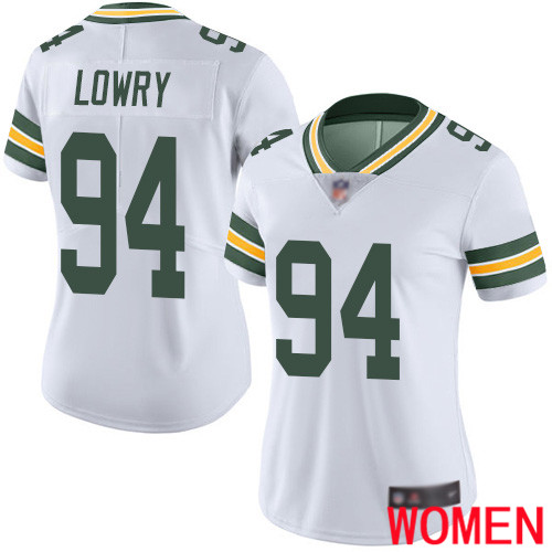 Green Bay Packers Limited White Women #94 Lowry Dean Road Jersey Nike NFL Vapor Untouchable